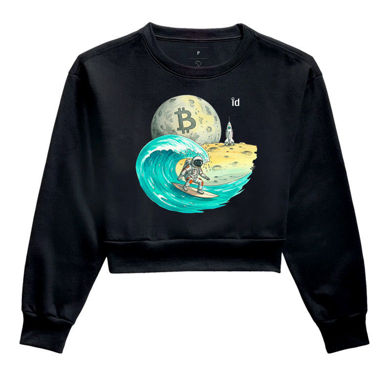 Cropped Moletom ID TRADER | Bitcoin na Lua