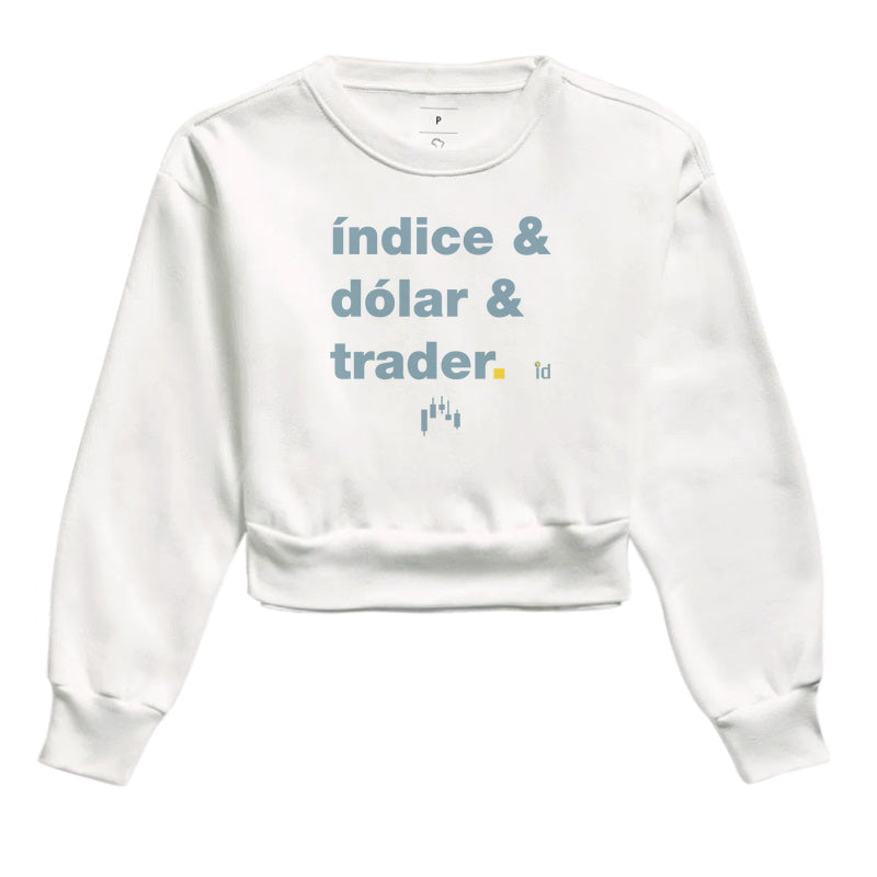 Cropped Moletom ID TRADER | Índice & Dólar