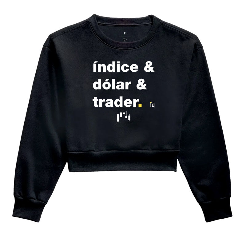 Cropped Moletom ID TRADER | Índice & Dólar