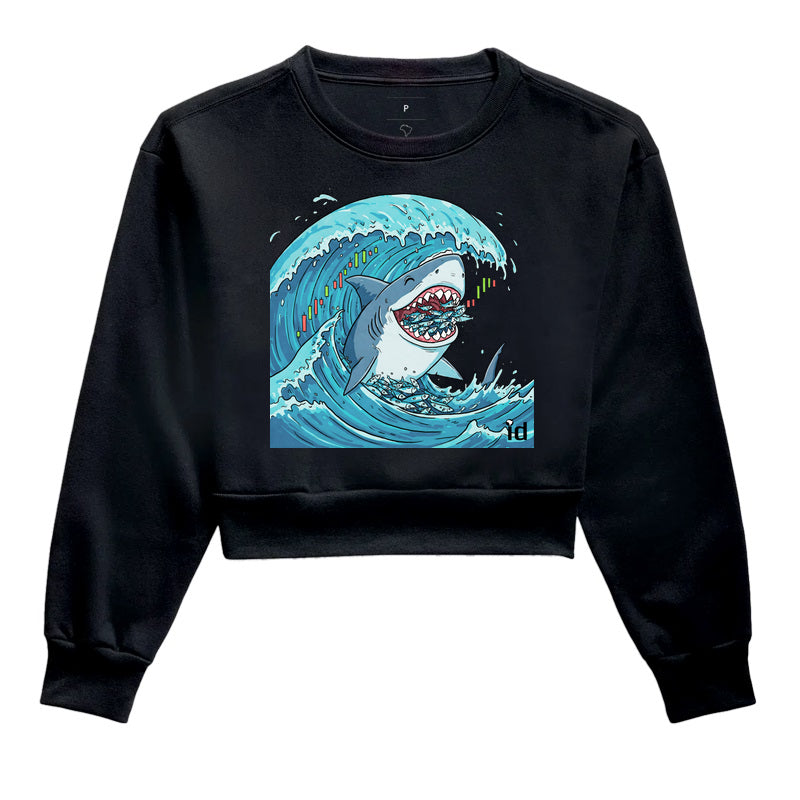 Cropped Moletom ID TRADER | Tubarão vs Sardinhas