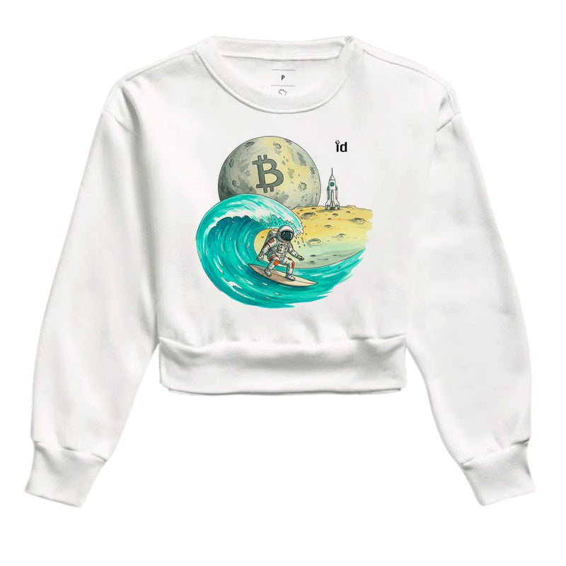 Cropped Moletom ID TRADER | Bitcoin na Lua